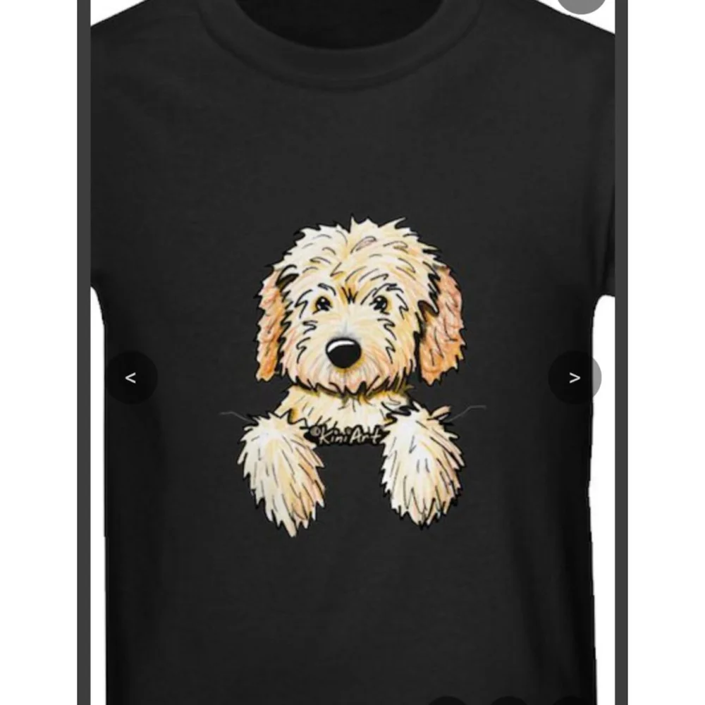 Men's Unbranded T-shirt, black with Goldendoodle dog Print
